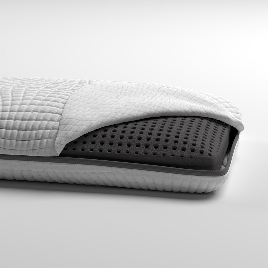 Ventilated Charcoal Bamboo Infused Memory Foam Pillow - Washable Cover - mysleepscience.com