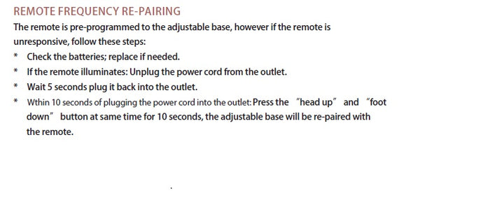 Q-SERIES 2024+ Adjustable Base Replacement Remote