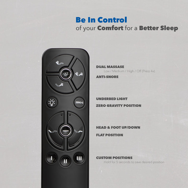 Sleep Science Q-Series Pro Adjustable Base - Zero Clearance