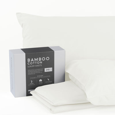 Bamboo Cotton Luxury Sheet Set - Developed to work with Mattress and Adjustable Base Sets - Ivory - mysleepscience.com