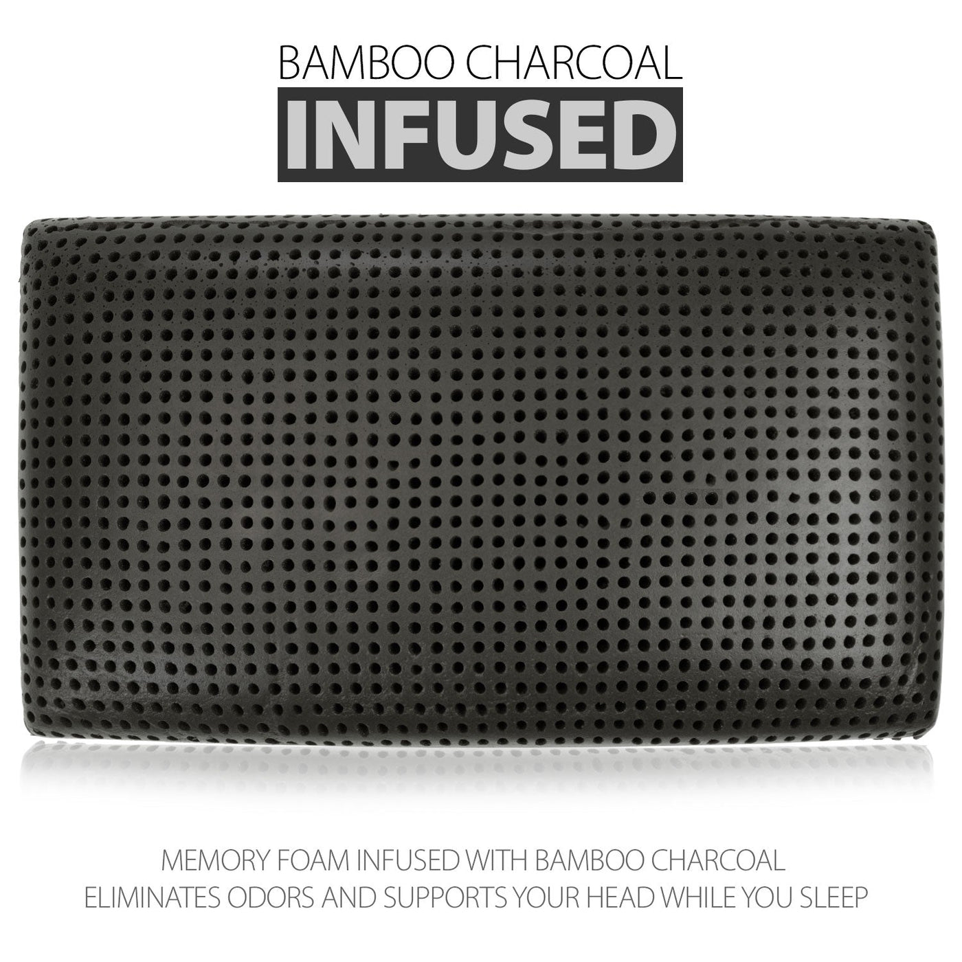 Ventilated Charcoal Bamboo Infused Memory Foam Pillow - Washable Cover - mysleepscience.com